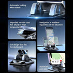 Dashboard Phone Holder 360-Degree Rotation Gel Suction Base