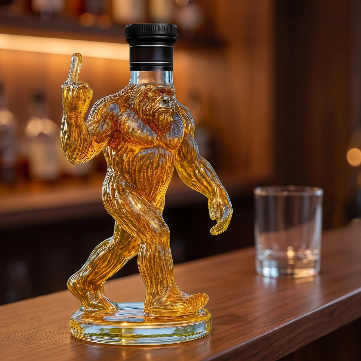 Decanter Sculptural Hand-Blown Glass Sealing Stopper