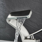 Deck-Mount Faucet Waterfall Spout Stainless Steel