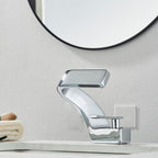 Deck-Mount Faucet Waterfall Spout Stainless Steel
