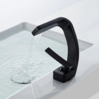 Deck-Mount Faucet Waterfall Spout Stainless Steel