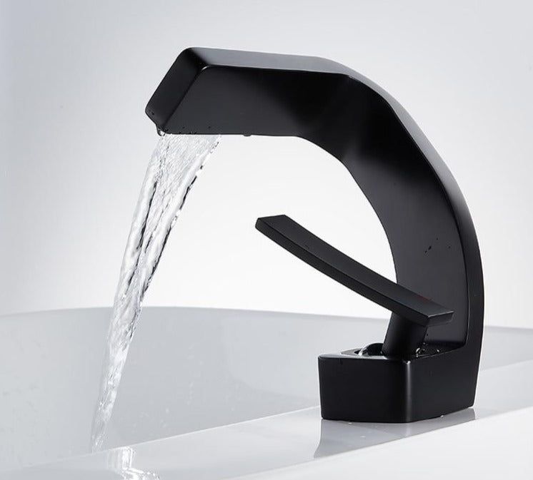 Deck-Mount Faucet Waterfall Spout Stainless Steel