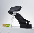 Deck-Mount Faucet Waterfall Spout Stainless Steel