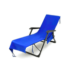 Deckchair Towel Integrated Side Pockets & Non-Slip Fastening