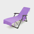 Deckchair Towel Integrated Side Pockets & Non-Slip Fastening