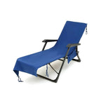 Deckchair Towel Integrated Side Pockets & Non-Slip Fastening