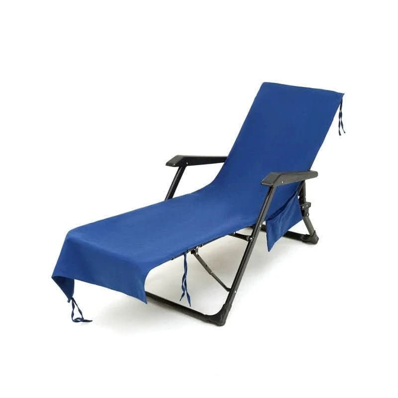 Deckchair Towel Integrated Side Pockets & Non-Slip Fastening