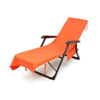Deckchair Towel Integrated Side Pockets & Non-Slip Fastening