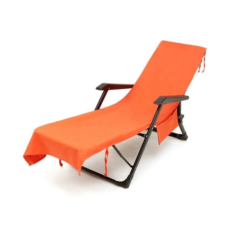Deckchair Towel Integrated Side Pockets & Non-Slip Fastening