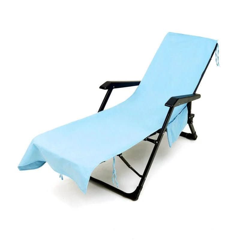 Deckchair Towel Integrated Side Pockets & Non-Slip Fastening