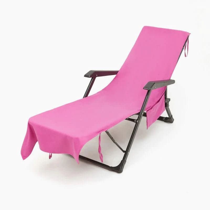 Deckchair Towel Integrated Side Pockets & Non-Slip Fastening