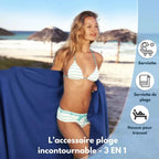 Deckchair Towel Integrated Side Pockets & Non-Slip Fastening