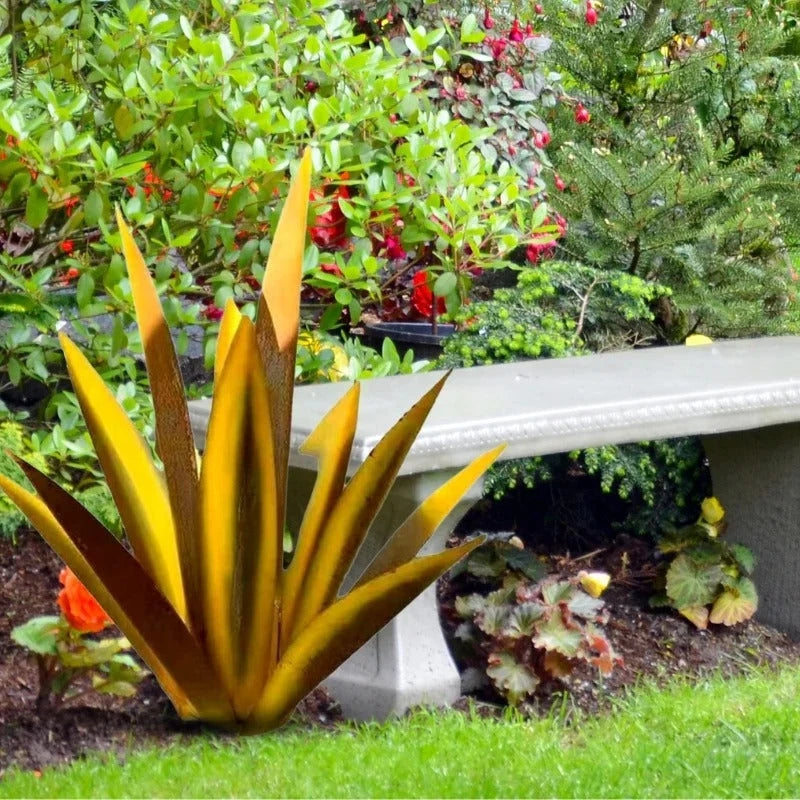 Decorative Agave Plant Rust Finish Corrosion-Resistant Coating