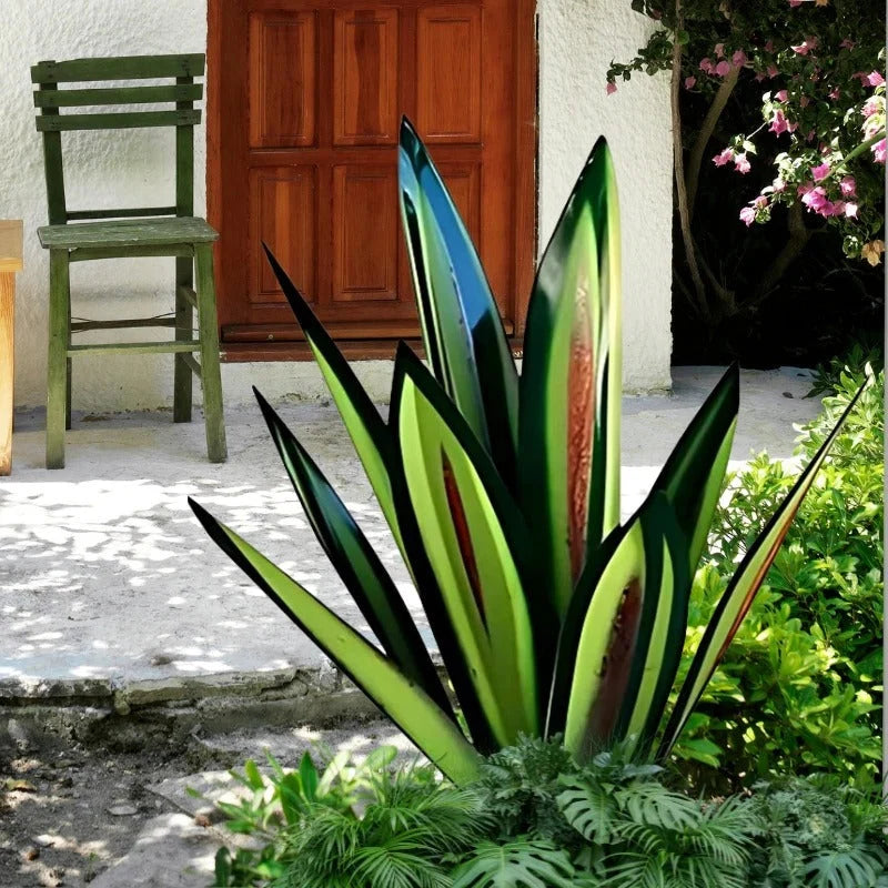 Decorative Agave Plant Rust Finish Corrosion-Resistant Coating