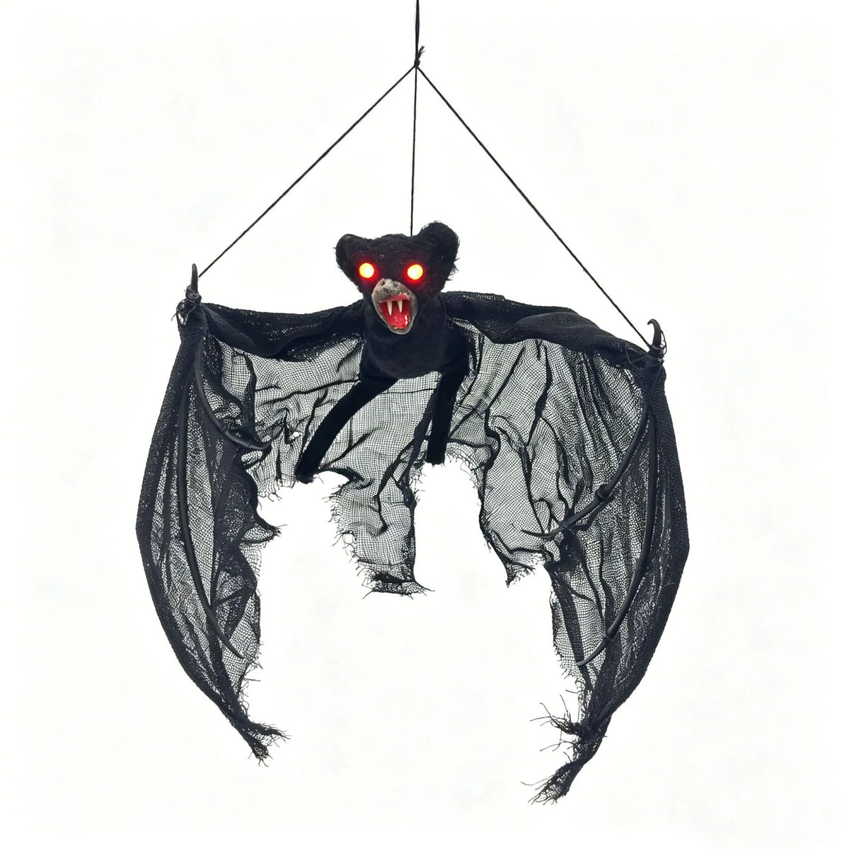 Decorative Bat Figure Glowing Red Eyes Indoor & Outdoor