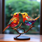 Decorative Bird Sculpture Handcrafted Mouth-Blown Glass