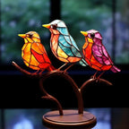 Decorative Bird Sculpture Handcrafted Mouth-Blown Glass