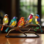 Decorative Bird Sculpture Handcrafted Mouth-Blown Glass