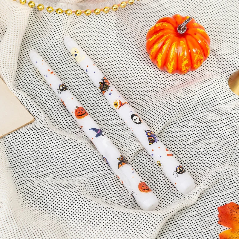 Decorative Candles Fire-Resistant Ghost & Pumpkin Motifs