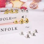 Decorative Christmas Bells Shiny Gold Finish Hanging Loop