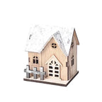 Decorative Christmas House Wooden Snow-Effect Lighted Option