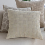 Decorative Cushion Cotton Cover Textured Stripes 18x18in