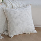 Decorative Cushion Cotton Cover Textured Stripes 18x18in