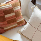 Decorative Cushion Cotton-Linen Hand-Knotted Fringes 45×45 cm