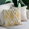 Decorative Cushion Cover Hand-Tufted Diamond Cotton Blend