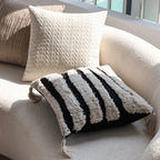 Decorative Cushion Cover Quilted Cable Cotton Blend 18x18in