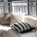 Decorative Cushion Cover Quilted Cable Cotton Blend 18x18in