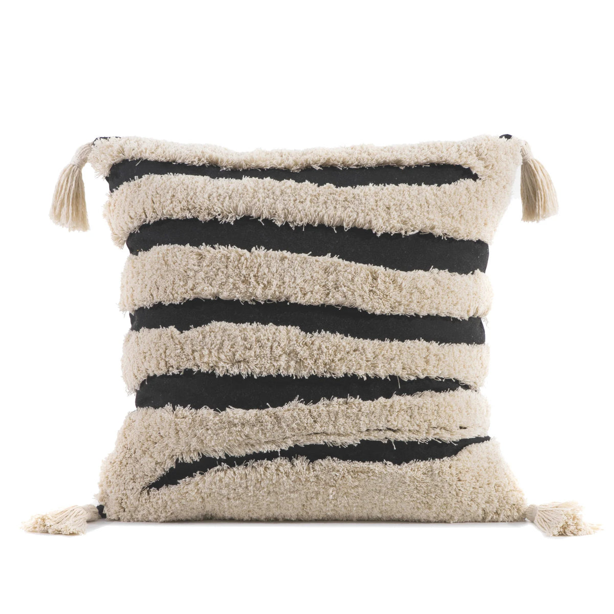 Decorative Cushion Cover Quilted Cable Cotton Blend 18x18in