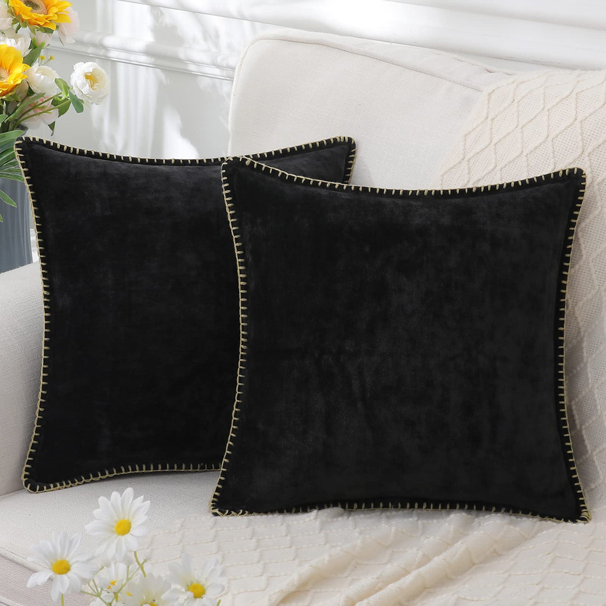 Decorative Cushion Cover Soft Chenille Machine Washable Multiple Sizes