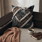 Decorative Cushion Cover Woven Jacquard Chevron 18x18