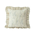 Decorative Cushion Linen-Cotton Botanical Print Ruffled Edge