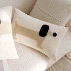 Decorative Cushion Linen Dog Motif Cover Or Filled