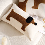 Decorative Cushion Linen Dog Motif Cover Or Filled