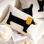 Decorative Cushion Linen Dog Motif Cover Or Filled