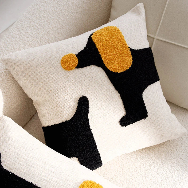 Decorative Cushion Linen Dog Motif Cover Or Filled