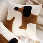 Decorative Cushion Linen Dog Motif Cover Or Filled