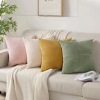 Decorative Cushion Ribbed Plush Hidden Zipper Machine Washable