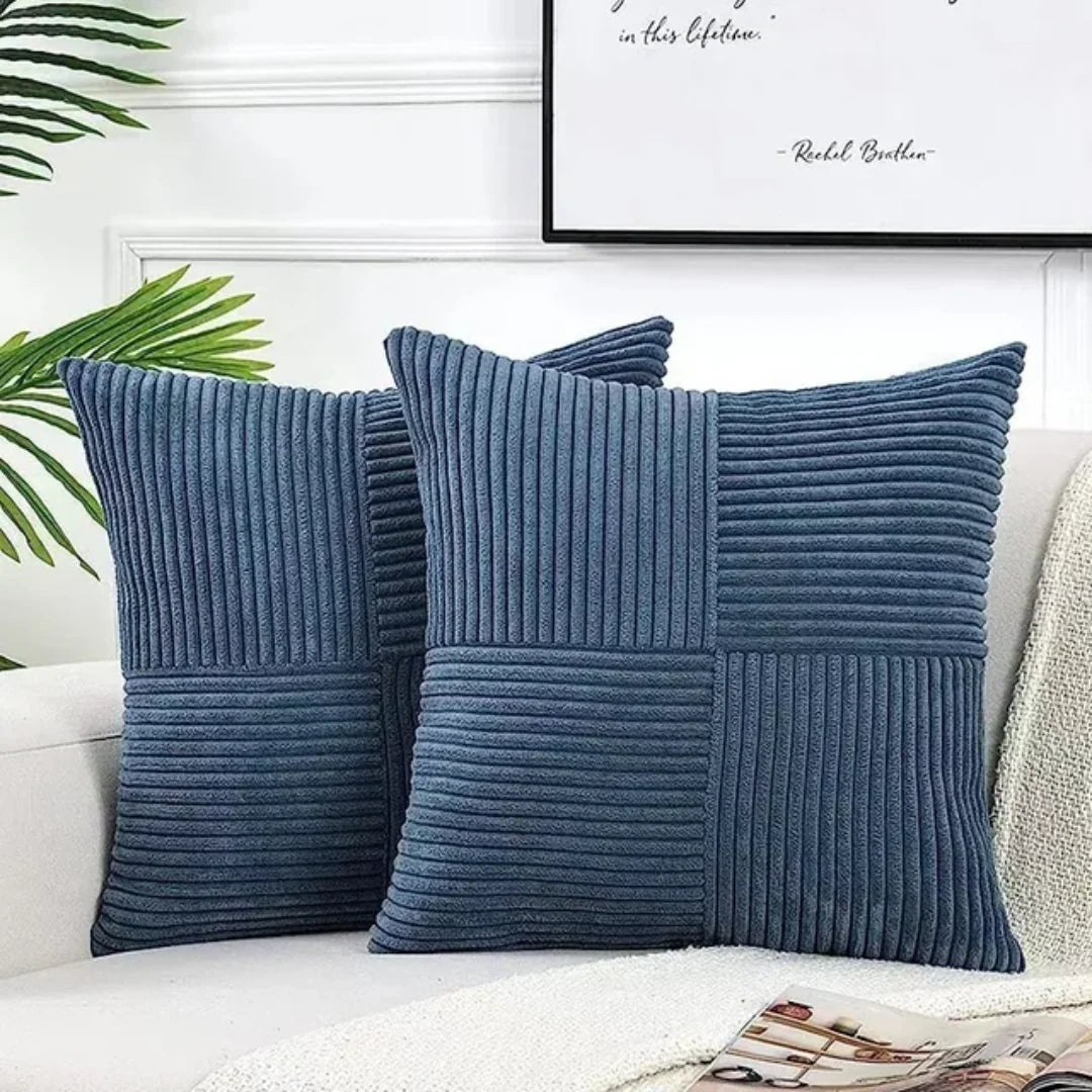 Decorative Cushion Ribbed Plush Hidden Zipper Machine Washable