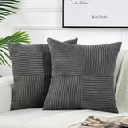 Decorative Cushion Ribbed Plush Hidden Zipper Machine Washable
