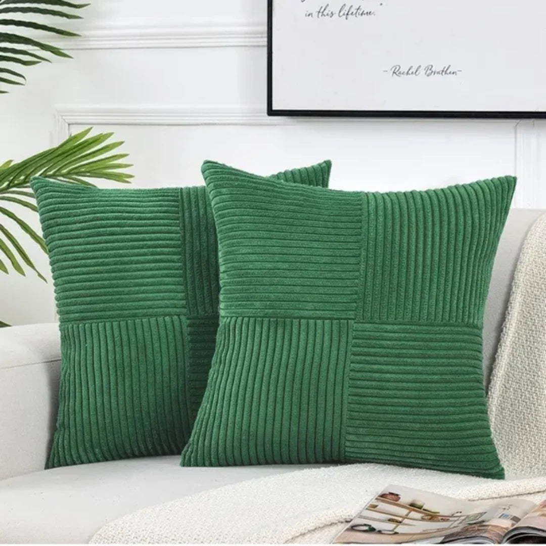 Decorative Cushion Ribbed Plush Hidden Zipper Machine Washable