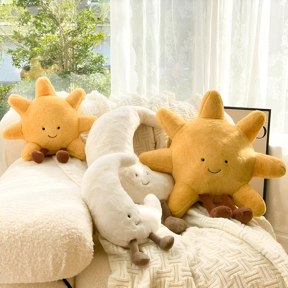 Decorative Cushion Sun & Moon Plush Cotton Blend