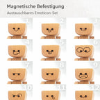 Decorative Figurine Natural Wood Wobbling Motion 12 Magnetic Faces