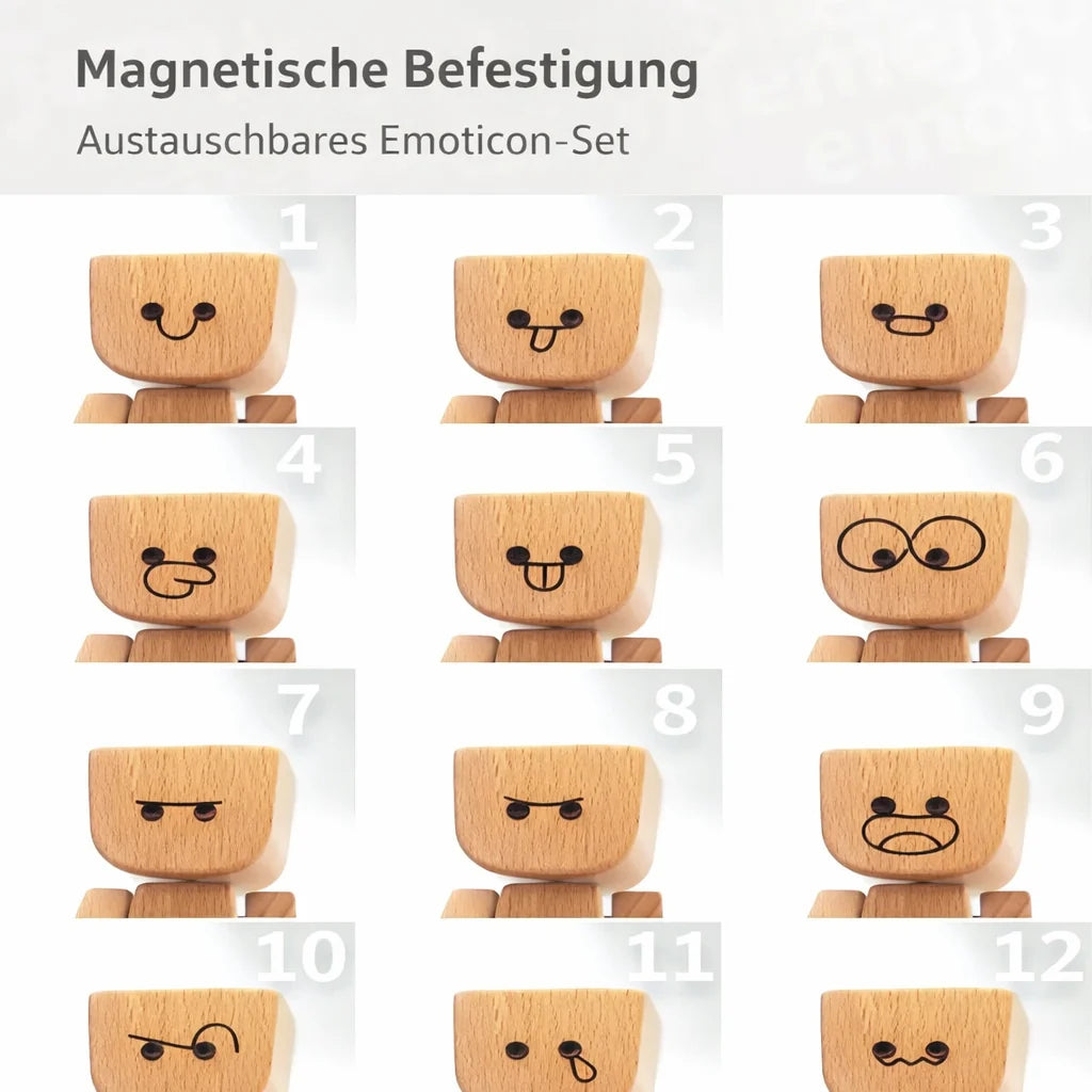 Decorative Figurine Natural Wood Wobbling Motion 12 Magnetic Faces