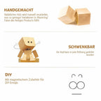 Decorative Figurine Natural Wood Wobbling Motion 12 Magnetic Faces