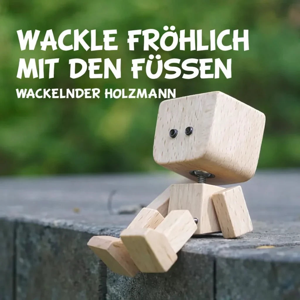 Decorative Figurine Natural Wood Wobbling Motion 12 Magnetic Faces