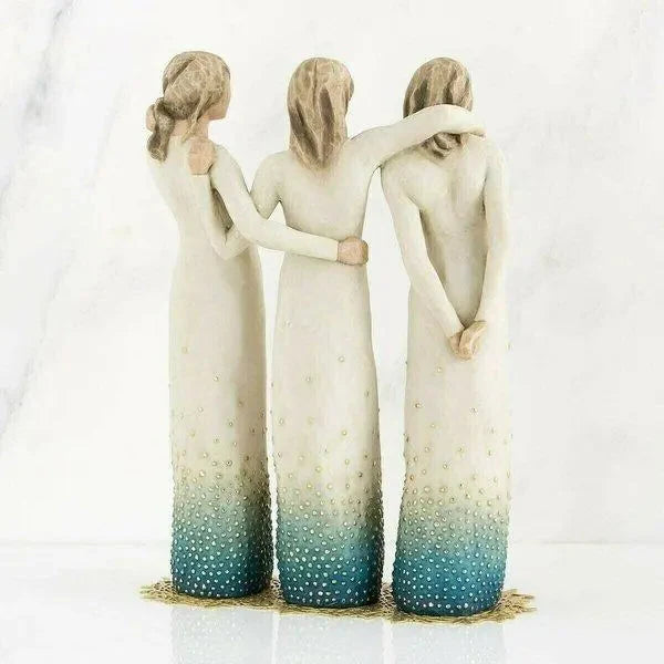 Decorative Figurine Three Sisters Hand-Painted Resin